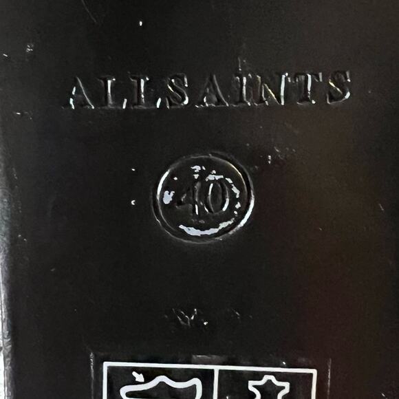 AllSaints Michela Leather Snake Print Peep Toe Heeled Shoes Booties Size 40 EU - Picture 12 of 16